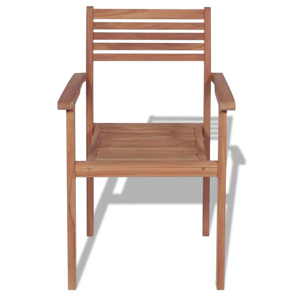 Stapelbare Teak Gartenstühle, 4er Set