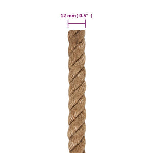 12mm Jute Rope - 100m Natural Cord