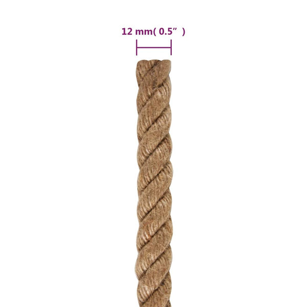 12mm Jute Rope - 100m Natural Cord