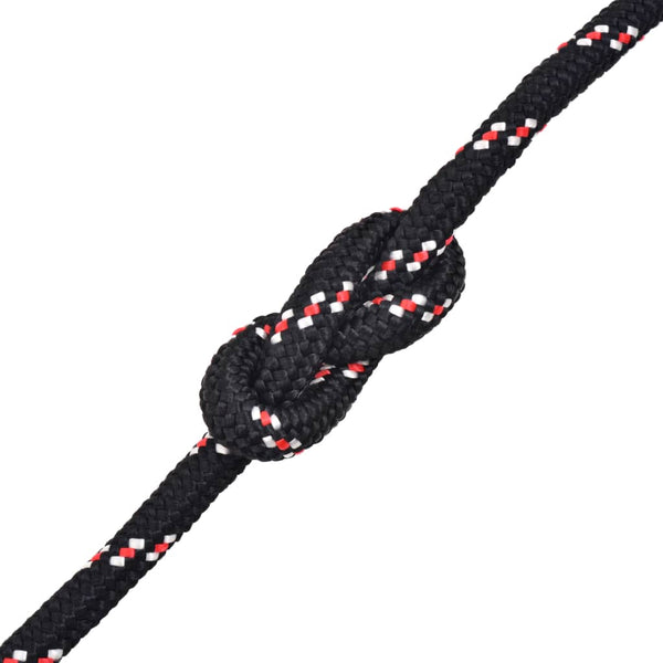 8mm Schwarzes Polypropylen Bootsseil - 100m