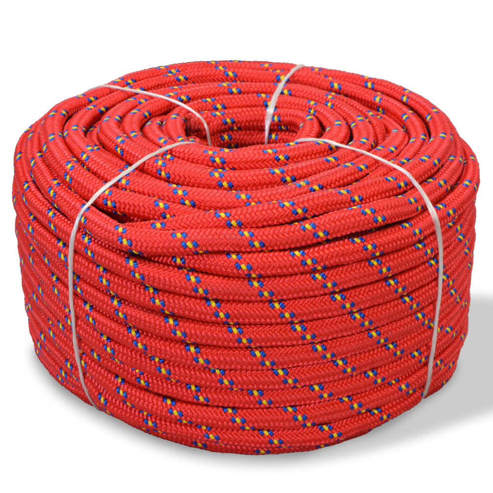 6mm Polypropylen-Bootsseil – 100m Rot