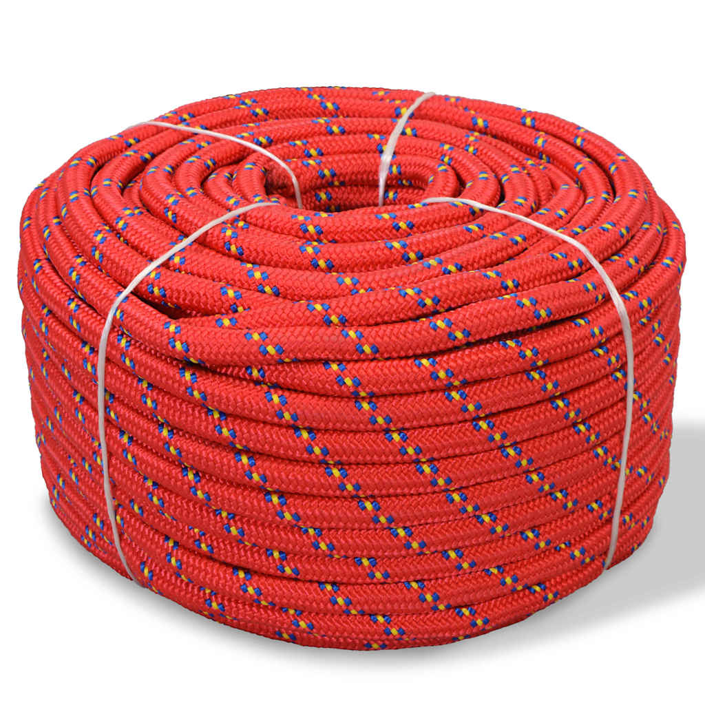 12mm Polypropylen Bootsseil - 50m Rot