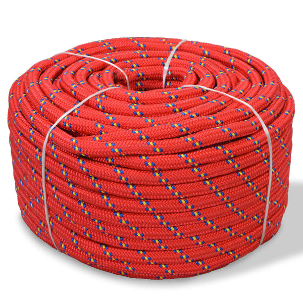 14mm Polypropylen Bootsseil - 50m Rot
