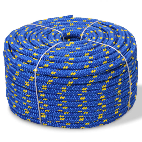 vidaXL Corde de bateau en polypropylène 14 mm 50 m Bleu