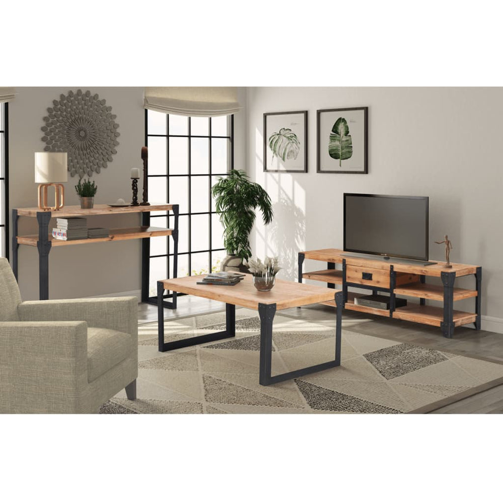 vidaXL Ensemble de 3 meubles de salon en bois d'acacia massif