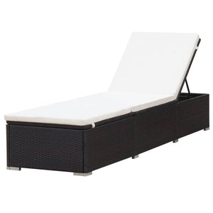 Poly Rattan Sonnenliegen 2er Set mit Tisch Braun