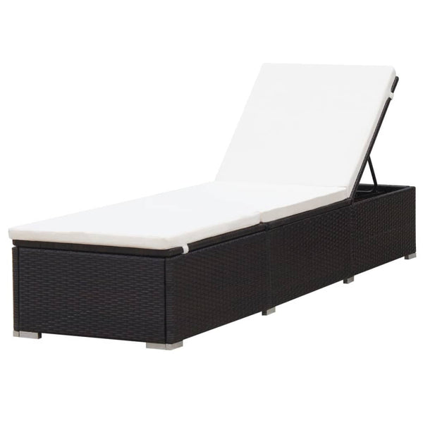 Poly Rattan Sonnenliegen 2er Set mit Tisch Braun