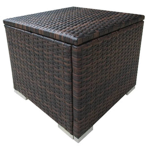 Poly Rattan Sonnenliegen 2er Set mit Tisch Braun