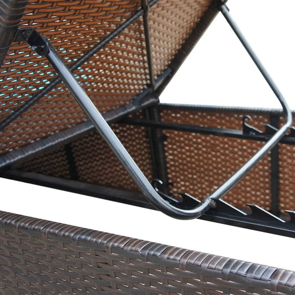 Poly Rattan Sonnenliegen 2er Set mit Tisch Braun