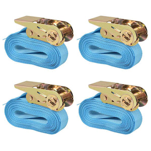 Ratschen-Spanngurte 4 Stk. 0,8 Tonnen 6m×25mm Blau