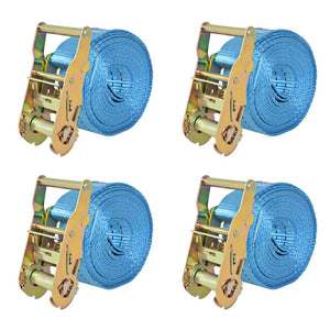 Ratschen-Spanngurte 4 Stk. 2 Tonnen 6m×38mm Blau