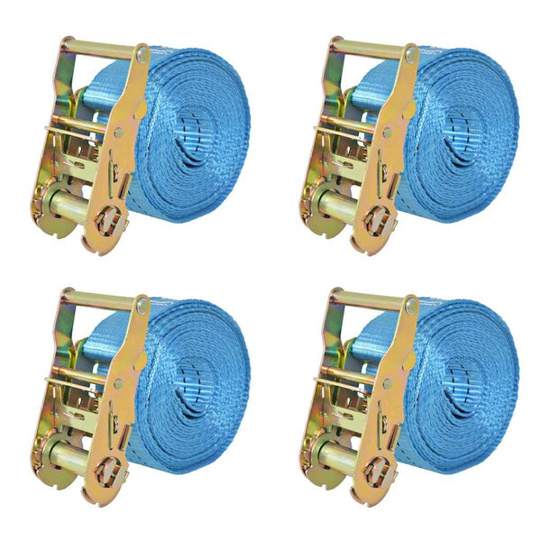 Ratschen-Spanngurte 4 Stk. 2 Tonnen 6m×38mm Blau