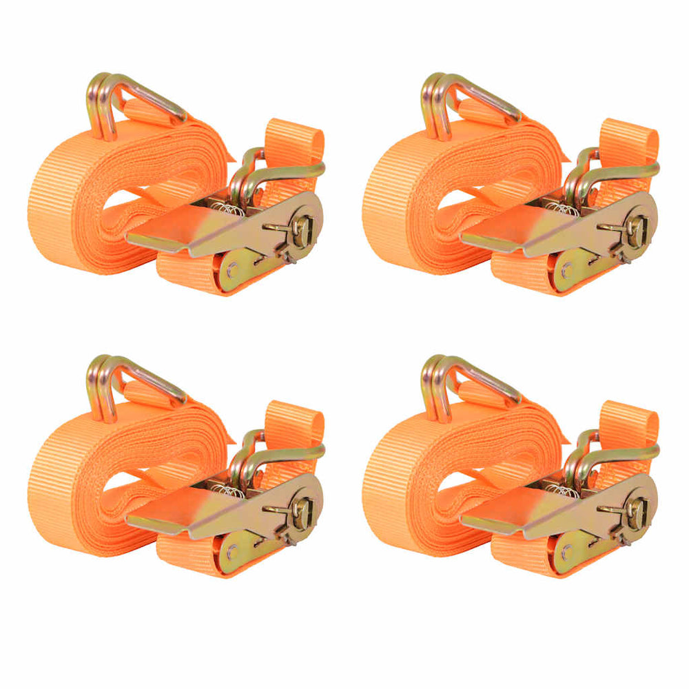 Ratschen-Spanngurte 4 Stk 0,4 Tonnen 6m×25mm Orange