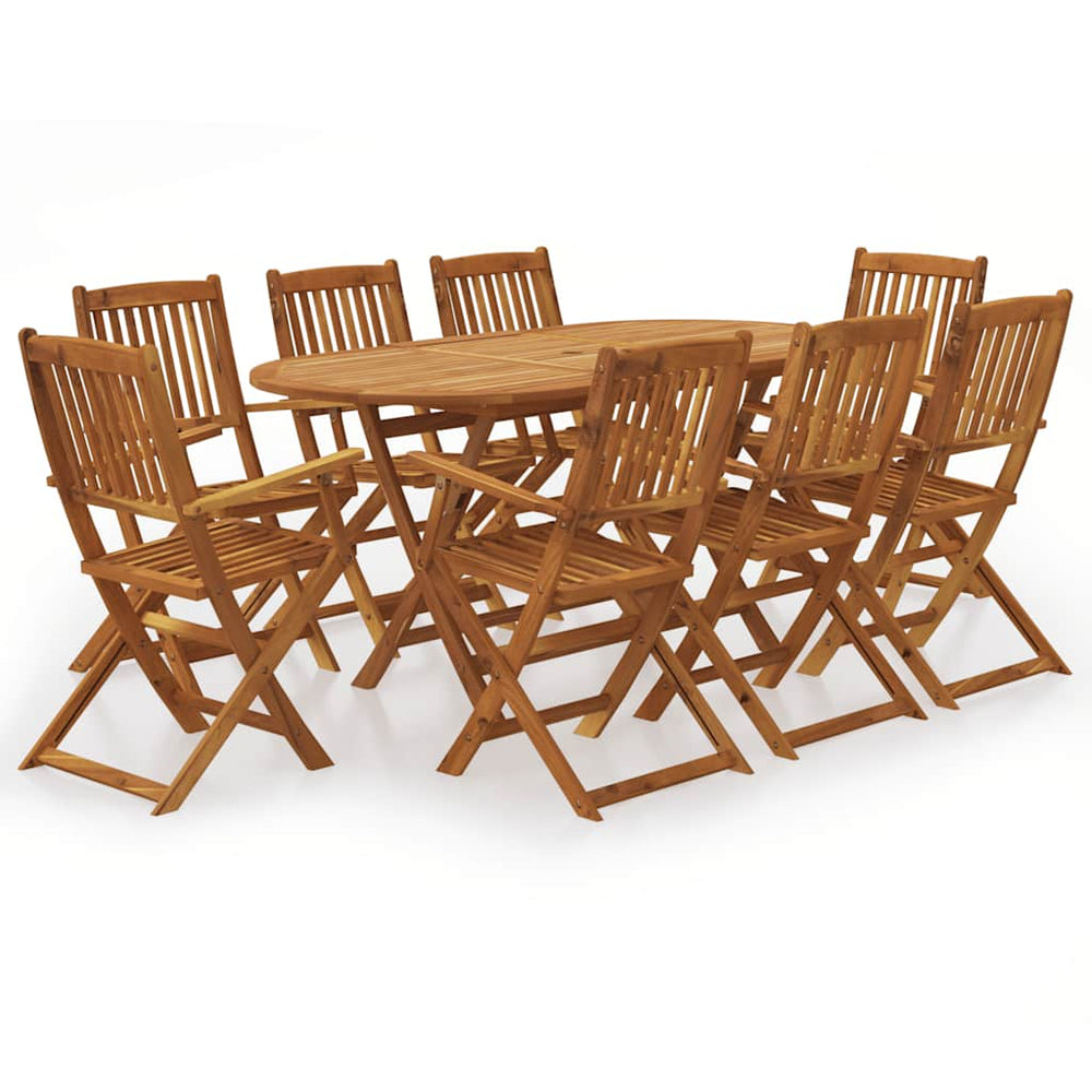 vidaXL Ensemble de salle à manger de jardin pliable 9 pcs Bois d'acacia massif