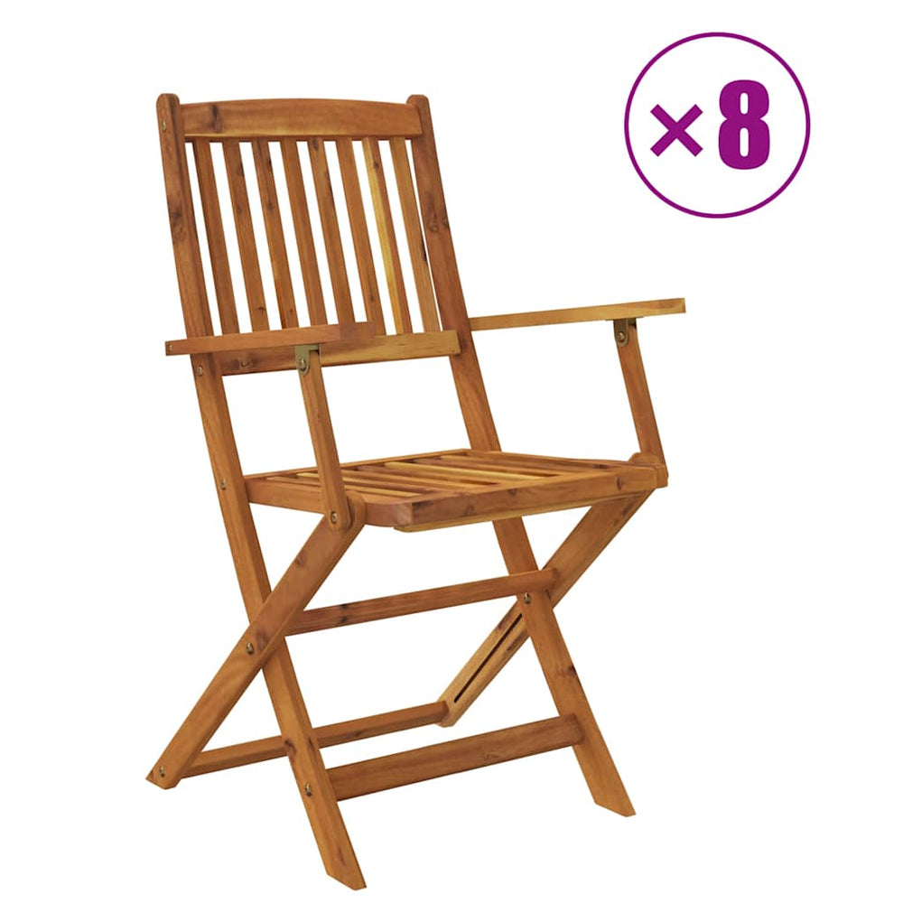 vidaXL Ensemble de salle à manger de jardin pliable 9 pcs Bois d'acacia massif