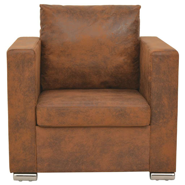 Sessel Braun 82x73x82 cm Wildlederimitat