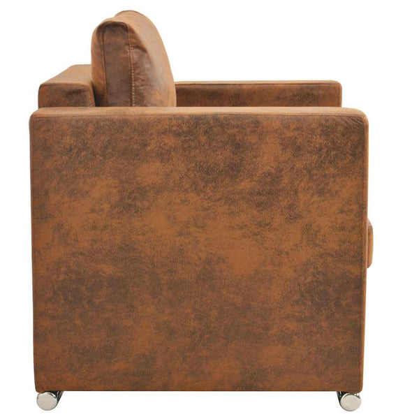 Sessel Braun 82x73x82 cm Wildlederimitat