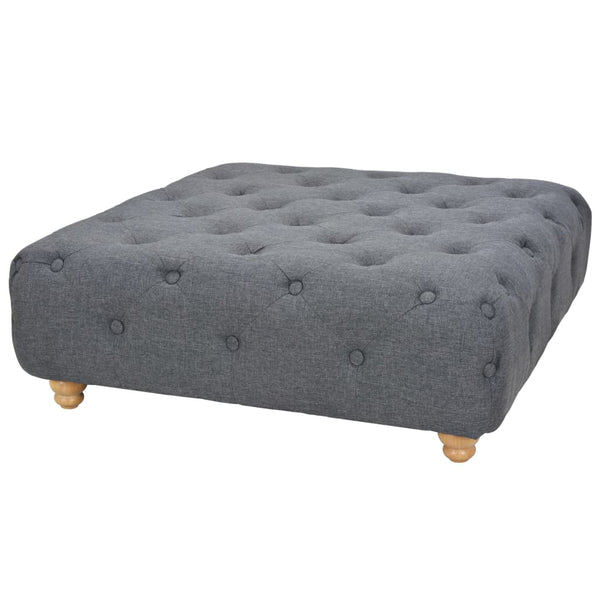 Sitzhocker Stoff 80 x 80 x 30 cm Dunkelgrau