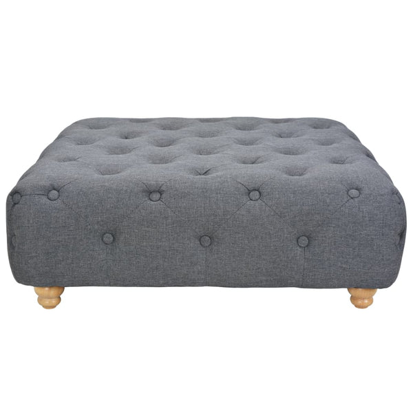 Sitzhocker Stoff 80 x 80 x 30 cm Dunkelgrau