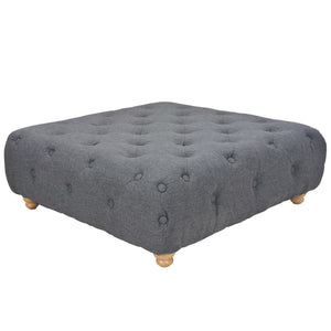 Sitzhocker Stoff 80 x 80 x 30 cm Dunkelgrau