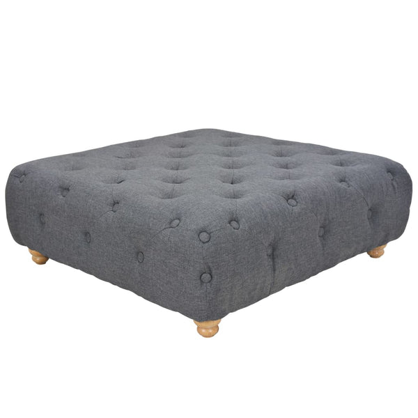 Sitzhocker Stoff 80 x 80 x 30 cm Dunkelgrau