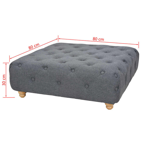 Sitzhocker Stoff 80 x 80 x 30 cm Dunkelgrau