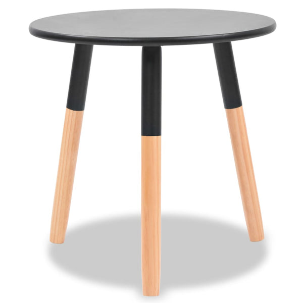 Beistelltisch Set 2 Stk. Kiefernholz Massiv Schwarz