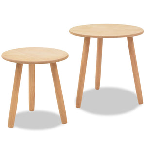 Beistelltisch Set 2 Stk. Kiefernholz Massiv Braun