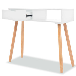 Konsolentisch Kiefernholz Massiv 80 x 30 x 72 cm Weiß