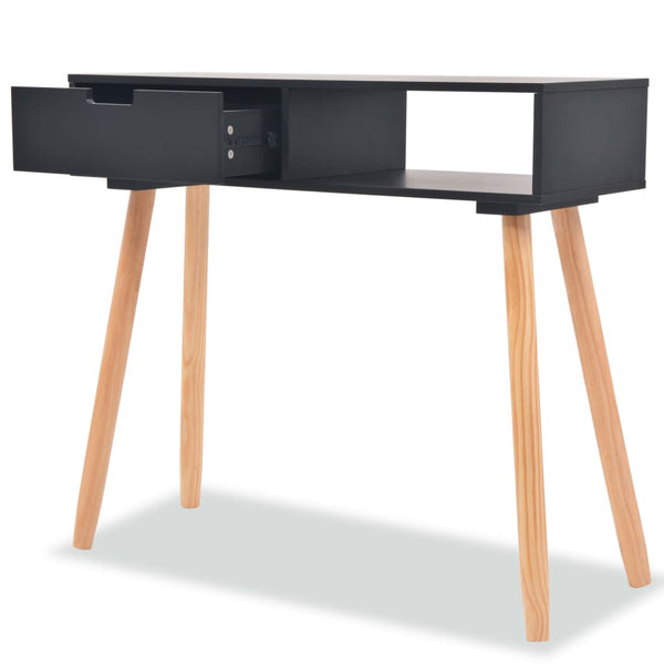 Konsolentisch Kiefernholz Massiv 80 x 30 x 72 cm Schwarz