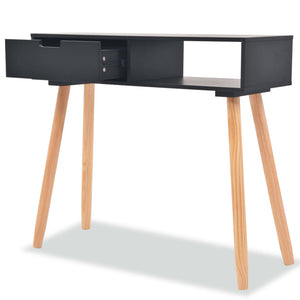 Konsolentisch Kiefernholz Massiv 80 x 30 x 72 cm Schwarz