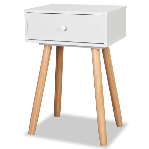 vidaXL Tables de chevet 2 pcs Bois de pin massif 40x30x61 cm Blanc