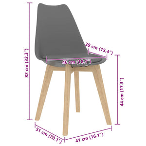 vidaXL Dining Chairs 2 pcs Grey Plastic