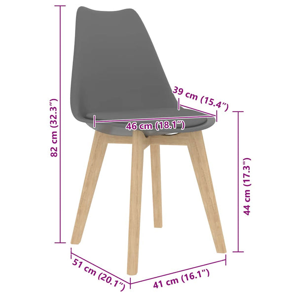 vidaXL Dining Chairs 2 pcs Grey Plastic