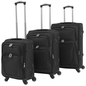3-tlg. Trolley-Set Weichgepäck Schwarz