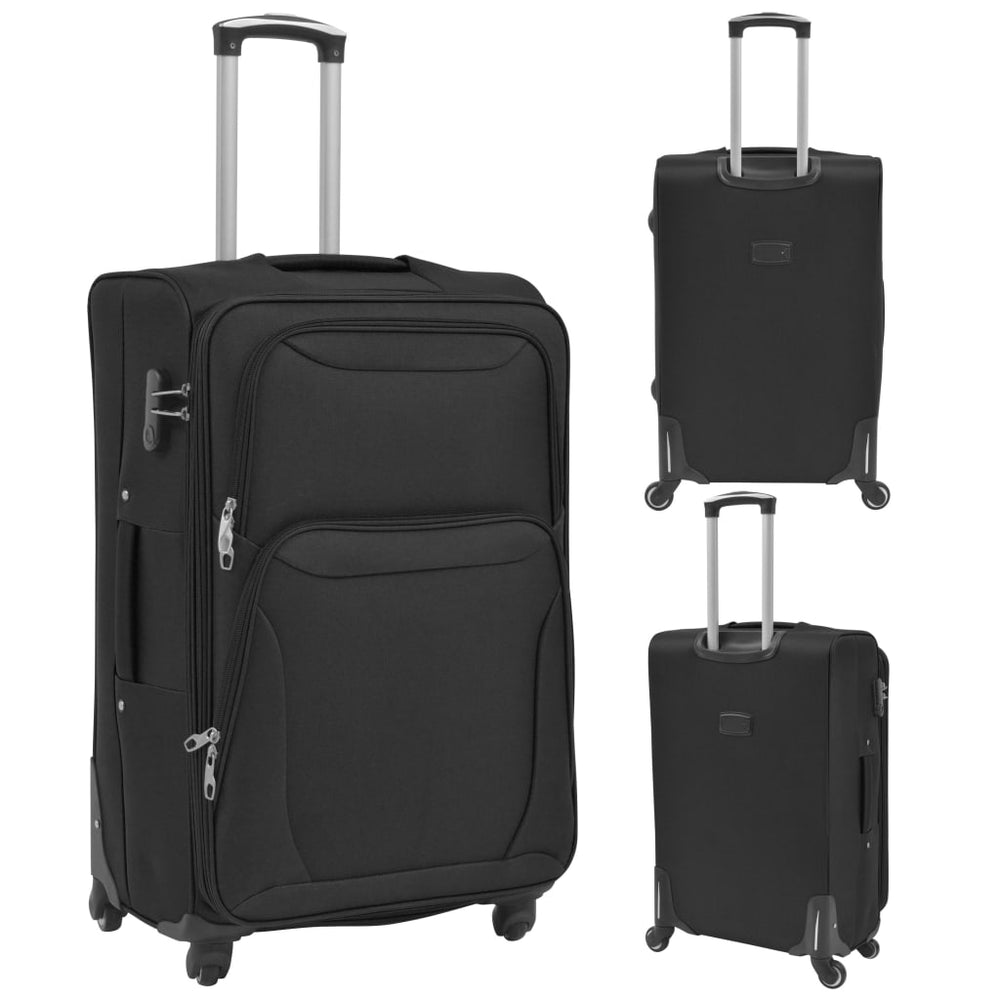 3-tlg. Trolley-Set Weichgepäck Schwarz