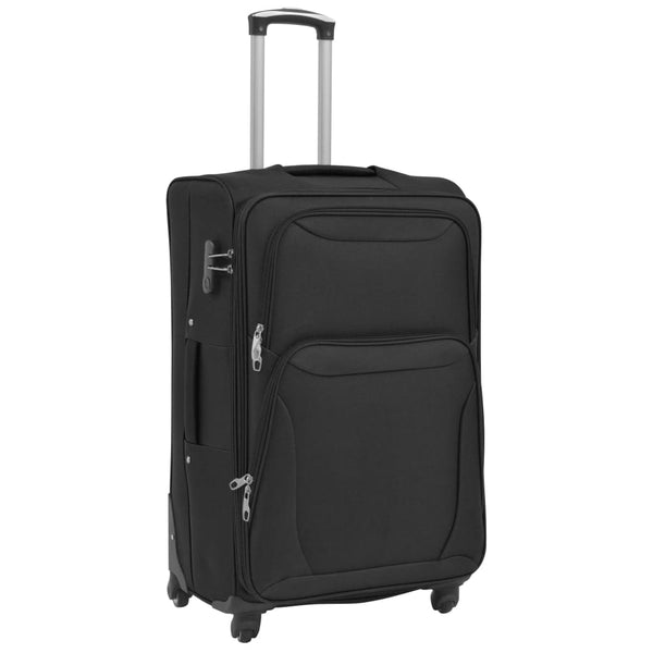 3-tlg. Trolley-Set Weichgepäck Schwarz