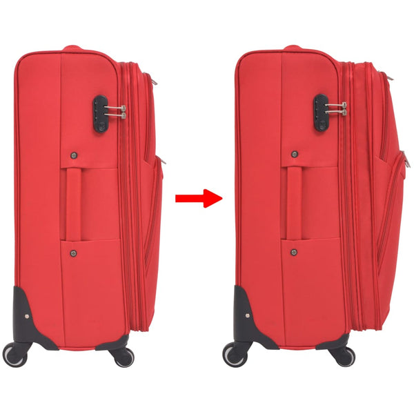 3-teiliges Trolley Set Rot