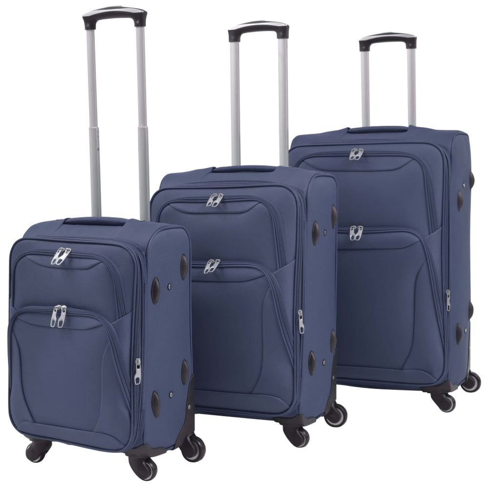 3-teiliges Weichgepäck-Trolley-Set Marineblau