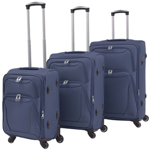 3-teiliges Weichgepäck-Trolley-Set Marineblau