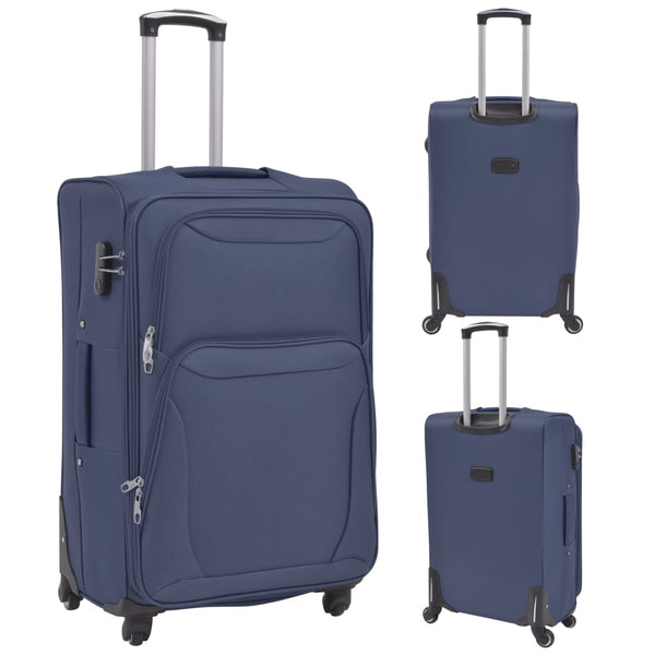 3-teiliges Weichgepäck-Trolley-Set Marineblau