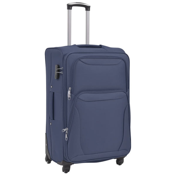 3-teiliges Weichgepäck-Trolley-Set Marineblau