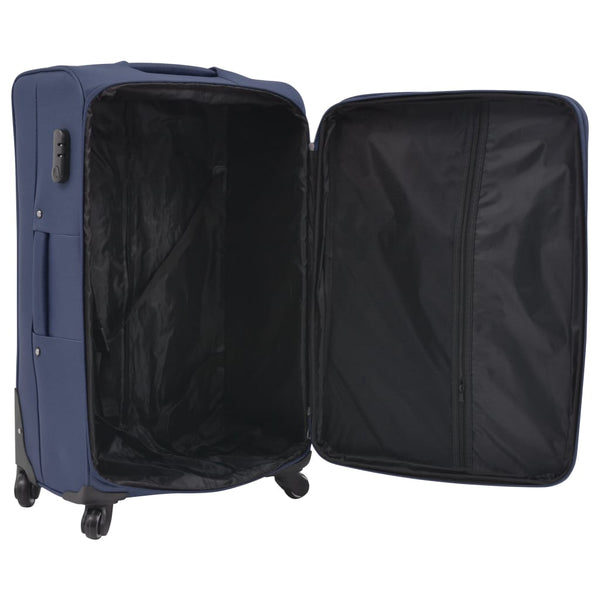 3-teiliges Weichgepäck-Trolley-Set Marineblau