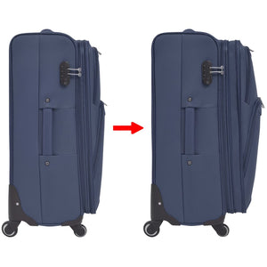 3-teiliges Weichgepäck-Trolley-Set Marineblau