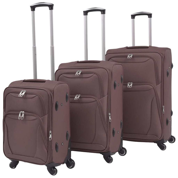 3-Piece Luggage Set Coffee Brown