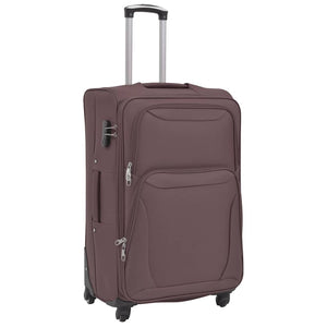 3-Piece Luggage Set Coffee Brown