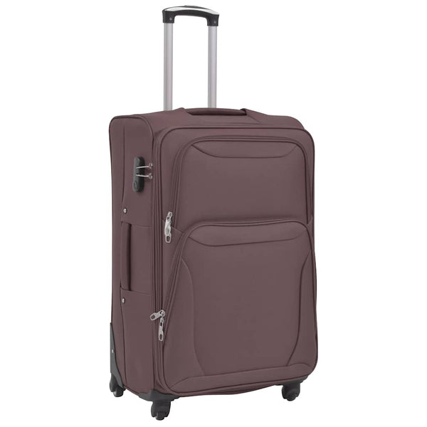 3-Piece Luggage Set Coffee Brown