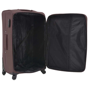 3-Piece Luggage Set Coffee Brown