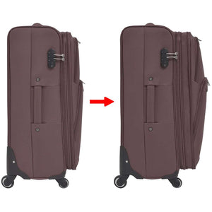 3-Piece Luggage Set Coffee Brown