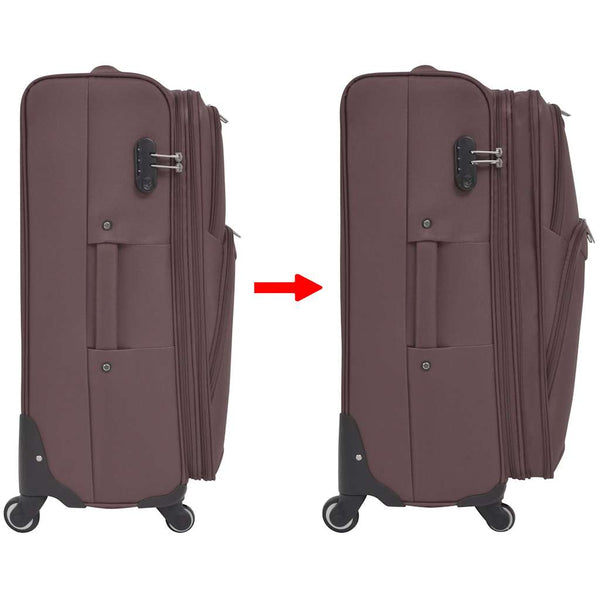 3-Piece Luggage Set Coffee Brown